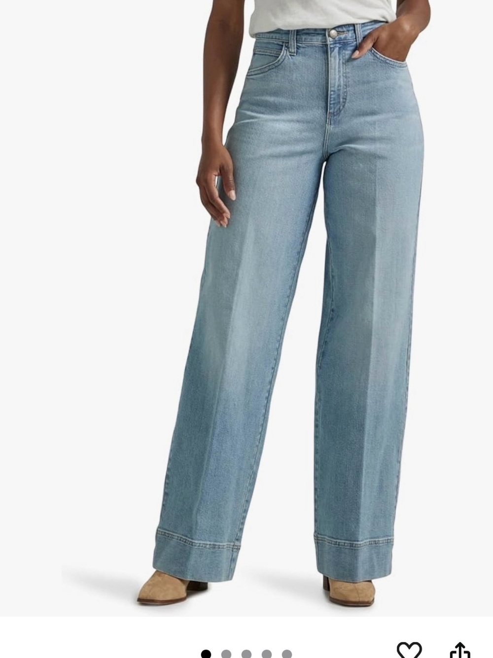 Lee Light Blue High-Rise Wide-Leg Jeans